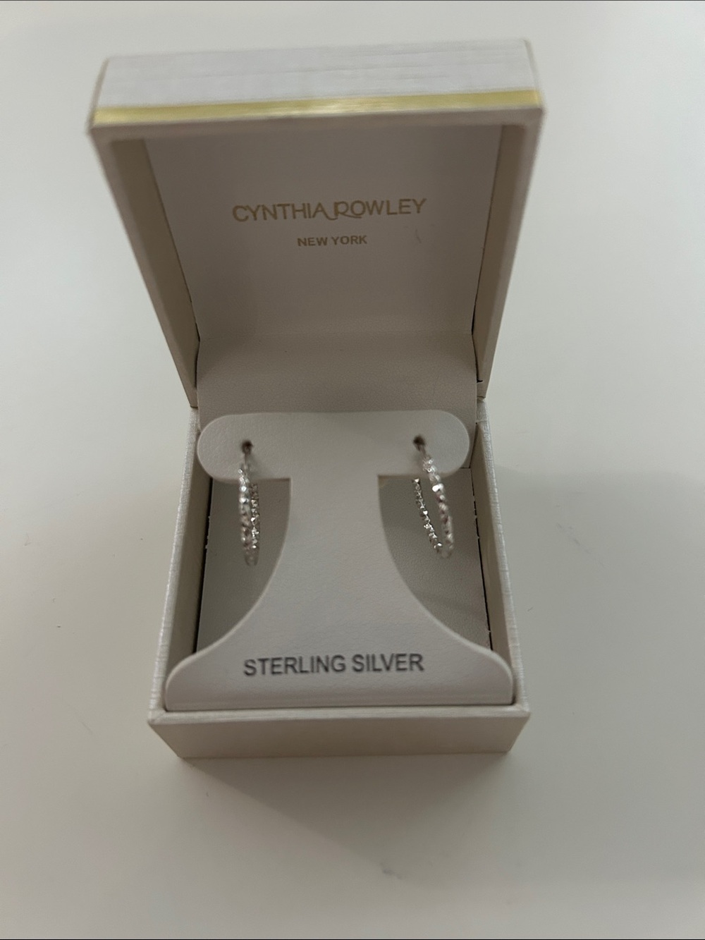 Cynthia Rowley Silver Crystal Hoop Earrings